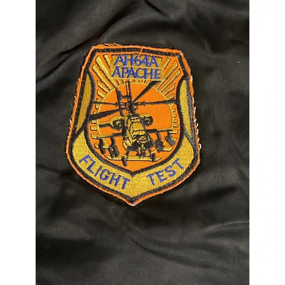 Alpha Industries MA-1 Flight Jacket Black AH-64A Apache Flight Test Small USA